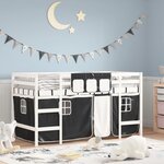 vidaXL Lit mezzanine enfants avec rideaux sans matelas 90x200cm