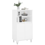 vidaXL Buffet haut Blanc 60x36x110 cm Bois d'ingénierie