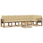vidaXL Ensemble de canapés d'extérieur 7 pc Blanc et Beige