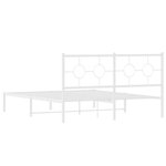 vidaXL Cadre de lit métal sans matelas et tête de lit blanc 160x200 cm