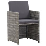 vidaXL Ensemble de salle à manger d'extérieur et coussins 17 Pièces Gris