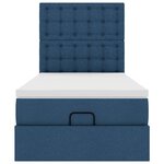 vidaXL Lit ottoman avec matelas bleu 90x200 cm tissu
