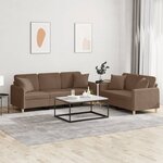 vidaXL Ensemble de canapés 2 Pièces avec coussins marron tissu