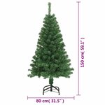 vidaXL Arbre de Noël artificiel avec branches épaisses vert 150 cm PVC