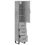 vidaXL Buffet haut Gris béton 34 5x34x180 cm Bois d'ingénierie