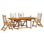 vidaXL Ensemble à manger de jardin 5Pièces bois d'acacia solide textilène