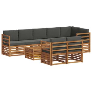 vidaXL Ensembles de canapés avec coussin 9 Pièces Naturel et Anthracite