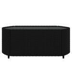 vidaXL Salon de jardin 4 Pièces avec coussins Noir Résine tressée