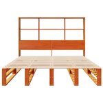 vidaXL Lit bibliothèque sans matelas cire marron 140x200cm bois massif