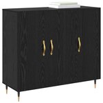 vidaXL Buffet Chêne noir 90 x 34 x 80 cm Bois d'ingénierie