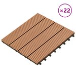 vidaXL Carreau de terrasse 22 Pièces Marron 30 x 30 cm WPC