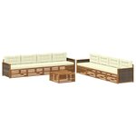 vidaXL Ensemble de canapés d'extérieur 9 pc Naturel et Crème