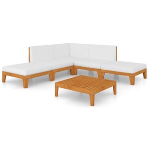 vidaXL Salon de jardin 7 Pièces avec coussins Bois d'acacia solide