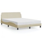 vidaXL Cadre de lit Dover crème 140x200 cm tissu