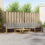 vidaXL Ensemble de canapés d'extérieur 6 Pièces Blanc et gris clair