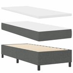vidaXL Lit Box Spring avec Matelas & Banc Gris Foncé 80x200 cm Tissu