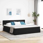 vidaXL Lit de Rangement avec matelas Noir 200 x 200 cm Velours
