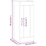 vidaXL Armoire murale blanc brillant 34 5x34x90 cm