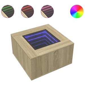 vidaXL Table basse avec LED chêne sonoma 60x60x40 cm bois d'ingénierie