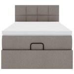 vidaXL Lit ottoman avec matelas et LED taupe 90x200 cm tissu
