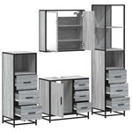 vidaXL Ensemble de meubles de salle de bain 4 Pièces sonoma gris