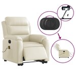 vidaXL Fauteuil inclinable de massage électrique crème similicuir