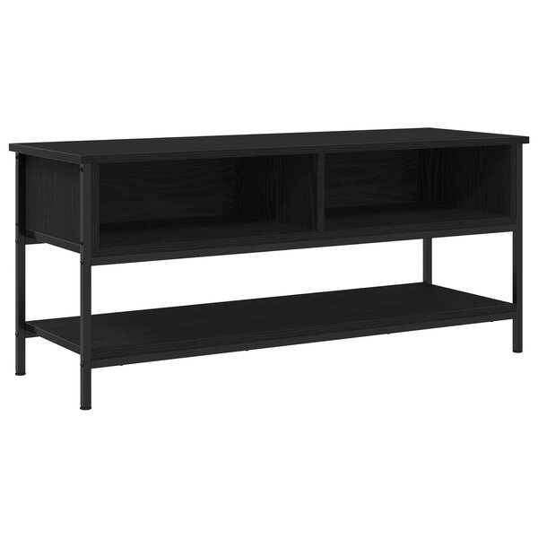 Meuble TV vidaXL Noir Chêne 100x35x45 cm Bois d'ingénierie et Acier