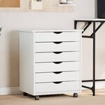 vidaXL Armoire roulante avec tiroirs MOSS blanc bois de pin solide