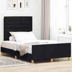 vidaXL Cadre de lit avec tête de lit Noir 120 x 190 cm tissu