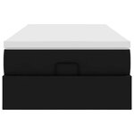 VidaXL Cadre de lit ottoman avec matelas noir 100x200 cm similicuir