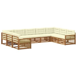 vidaXL Ensemble de canapés d'extérieur 9 Pièces Naturel et Crème