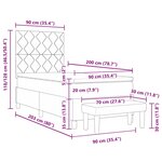 vidaXL Lit à Ressorts avec Matelas & Banc Bleu 90x200 cm Tissu