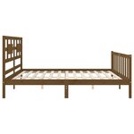 vidaXL Cadre de lit avec tête de lit marron miel 200x200cm bois massif