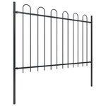 vidaXL Clôture de jardin avec dessus en cerceau Acier 15 3x1 2 m Noir