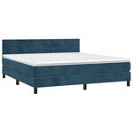 vidaXL Sommier à lattes de lit avec matelas LED Bleu foncé 160x200 cm