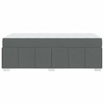 vidaXL Cadre de lit avec matelas Gris foncé 90 x 190 cm tissu