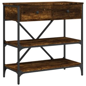 vidaXL Table console chêne fumé 75x34 5x75 cm bois d'ingénierie