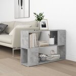 vidaXL Bibliothèque Gris béton 100x24x63 cm Bois d'ingénierie