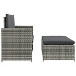 vidaXL Salon de jardin 2 Pièces avec coussins Résine tressée Gris