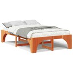 vidaXL Cadre de lit surélevé avec stockage Marron Bois massif en pin