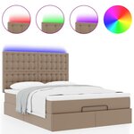 vidaXL Cadre de lit ottoman et matelas cappuccino 140x200cm similicuir