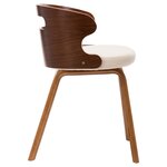 vidaXL Chaises à manger lot de 4 crème bois courbé et similicuir