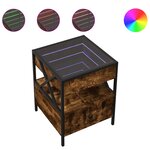 vidaXL Table basse avec LED Infinity chêne fumé 40x40x51 cm