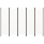 vidaXL Cloison de séparation 5 panneaux Blanc 250x180 cm