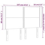 vidaXL Tête de lit à LED Taupe 147x16x118/128 cm Tissu