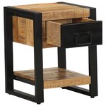 vidaXL Tables de chevet 2 Pièces bois de manguier massif brut