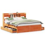 vidaXL Lit bibliothèque sans matelas cire marron 180x200 cm pin massif