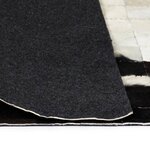 Vidaxl tapis cuir véritable patchwork 80 x 150 cm carré noir/blanc