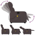 vidaXL Fauteuil inclinable de massage Marron foncé Tissu