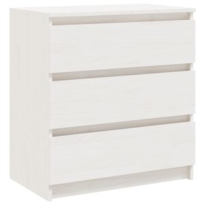 vidaXL Table de chevet Blanc 60x36x64 cm Bois de pin massif
